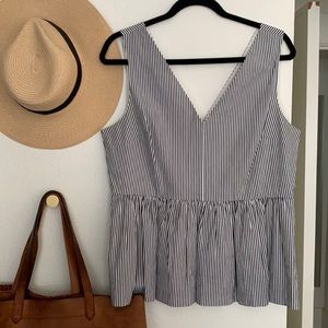 EUC J. Crew striped peplum 10T